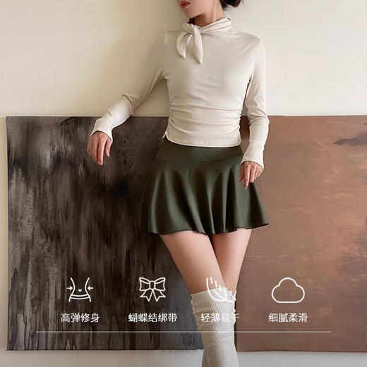 跃牌【禅语梵心】欧美罗纹高领瑜伽服上衣女紧身运动长袖衫跑步T恤CX2953 商品图0