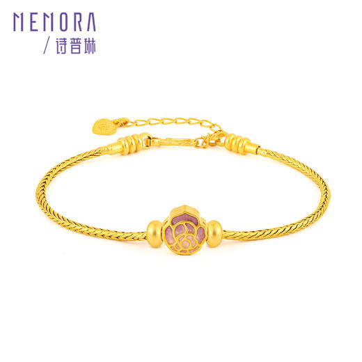 足金荧光玫瑰转运珠 黄金发光花朵转运珠女士礼物MEMORA诗普琳HPE24901（线上专供） 商品图6