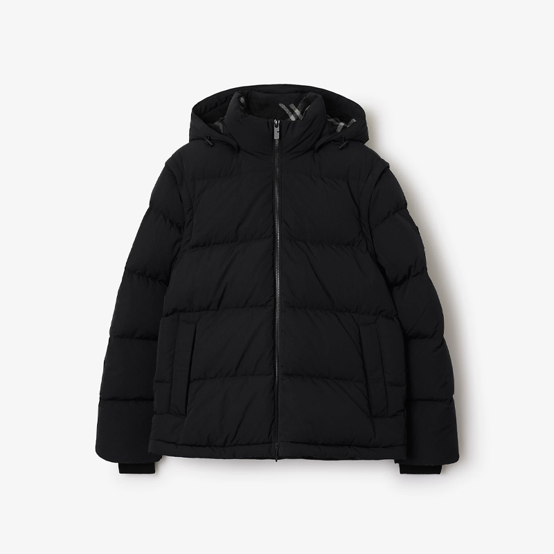 BURBERRY 巴宝莉 男士可拆式衣袖尼龙 Bideford 羽绒服 黑色 8096911 C1900