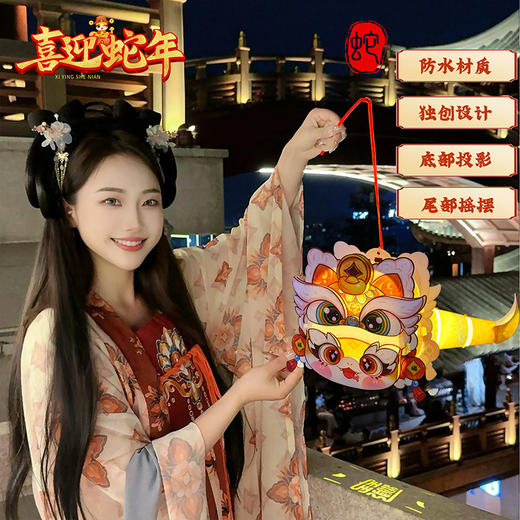 「新年灯笼！三款可选」新款蛇年古风透明灯笼 儿童手工材料包手提发光新款卡通可爱蛇宝宝玩具 商品图2