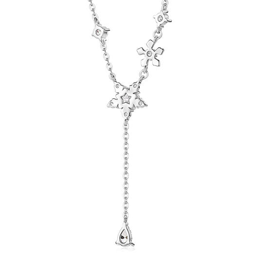 卡蒂罗/KADER 星光雪花流苏项链 璀璨繁花浪漫雪绒花轻奢原创可调节锁骨链 灵动光芒秋冬穿搭 商品图1