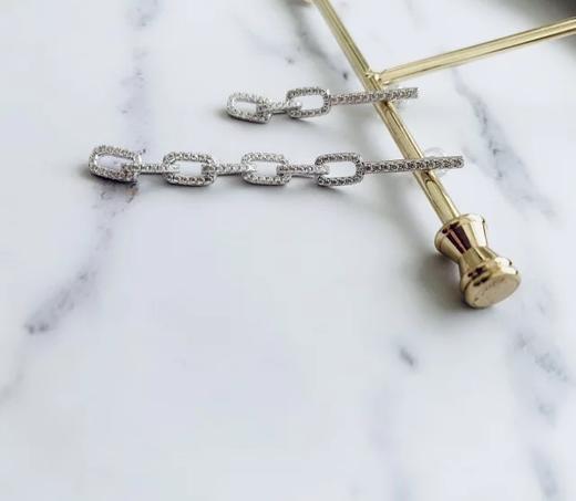 LHWINDSOR 倔强的锁链耳环闪钻不对称长链耳环LHWindsor 商品图4