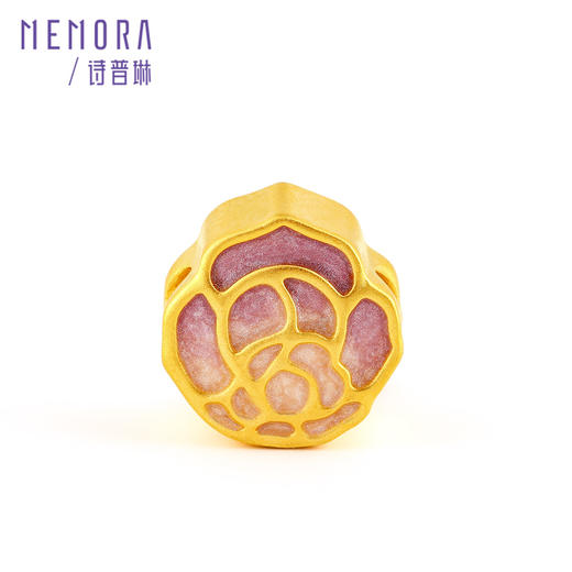 足金荧光玫瑰转运珠 黄金发光花朵转运珠女士礼物MEMORA诗普琳HPE24901（线上专供） 商品图5