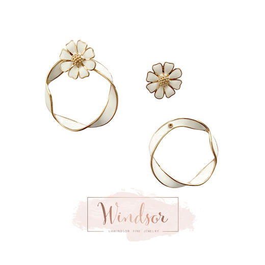 LHWINDSOR温莎珠宝 Daisy 雏菊多种戴法耳环耳钉小众设计 商品图0