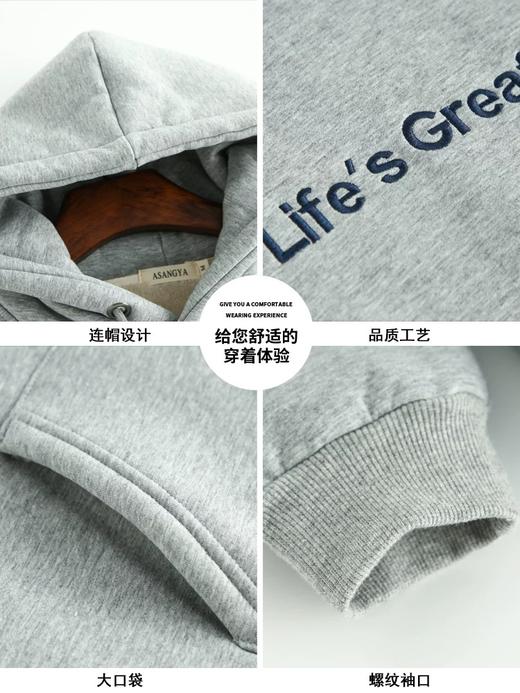 丁摩 大码连帽卫衣不加绒女士棉卫衣新款外套连帽潮流女士上衣ZF009 商品图2