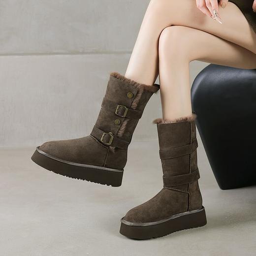 【预售5天】灰咖色厚底雪地靴女冬季新款两穿加绒加厚东北雪地棉鞋KYD&KK10900 商品图2