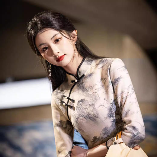 秋款曼丽绒旗袍年轻款中国风日常改良连衣裙TX8812 商品图1