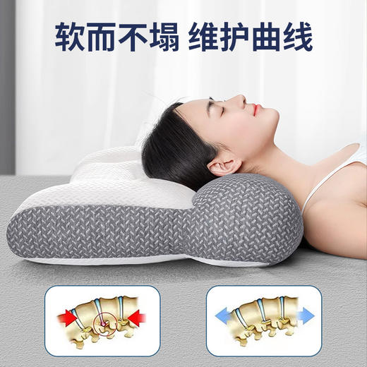 【品牌直发】加倍生活 反牵引枕头助睡眠护颈椎枕修复睡觉专用枕芯反弓富贵包护颈枕 48*74cm 商品图1