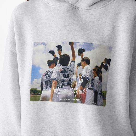 CryingCenter 棒球队合照手写字连帽加绒卫衣 哭喊中心 商品图5