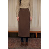 HeyDress复古棕色半身裙女冬季直筒开叉不规则半裙气质中长款裙子 商品缩略图0