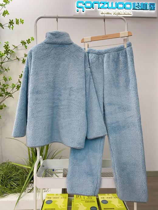 松植屋情侣款加厚泡泡珊瑚绒套装2026冬季男女睡衣保暖家居服棉服 商品图4