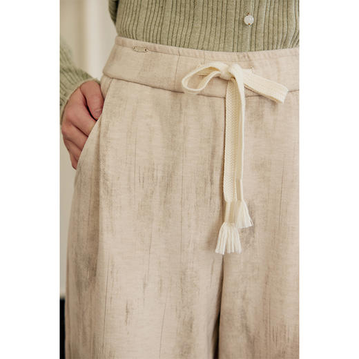 HeyDress新中式印花休闲裤女冬季宽松阔腿裤扎染长款简约百搭裤子 商品图1