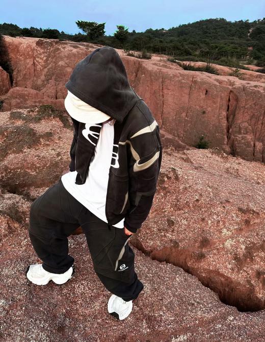 B家 双环废土风拼接套装· 拼接短袖➕运动拼接长裤（JN） 商品图0