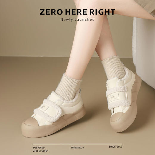 ZHR则则加绒面包鞋女2024秋冬季厚底保暖魔术贴超软雪地靴棉鞋女 商品图5