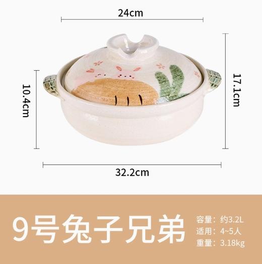 日本进口万古烧赖川-小兔兄弟胡萝卜（9号） 商品图0