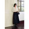 HeyDress新中式提花马面裙女冬季国风黑色植绒a字气质百褶半身裙 商品缩略图6