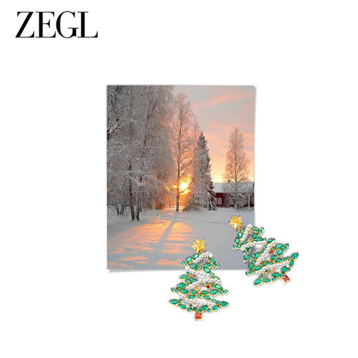 ZEGL设计师圣诞系列圣诞树耳环女小众设计感高级耳钉秋冬银针耳饰 商品图1