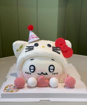 chiikawa吉伊&kt猫头衔个蛋糕（头顶帽子款式随机）