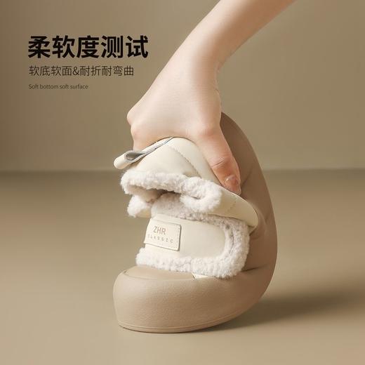 ZHR则则加绒面包鞋女2024秋冬季厚底保暖魔术贴超软雪地靴棉鞋女 商品图1