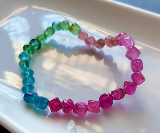 5mm-6mm单圈彩虹原@方糖碧玺手串 商品图4