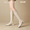 ZHR长筒靴女靴2024秋冬新款不过膝显瘦高筒靴小个子英伦骑士靴 商品缩略图8