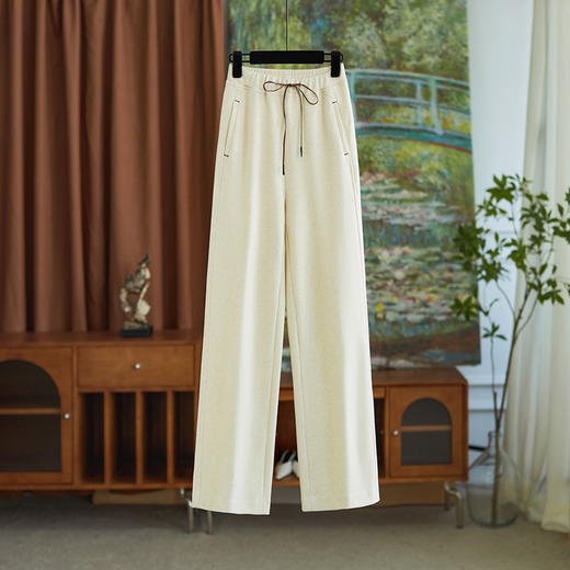 【高货wl】全新升级【铂金会员220/天猫289/差价69】(14041) 洛诗琳冬季通勤松紧腰休闲时尚气质垂感卫裤羊毛阔腿裤女 商品图1