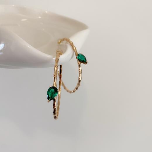 LHWINDSOR 竹叶大环Y字项链耳环套装原创新品小众网红饰品 商品图8