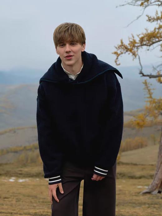 Evistub/E-4DWY1115/重磅摇粒绒复古保暖开合连帽抓绒卫衣 商品图2