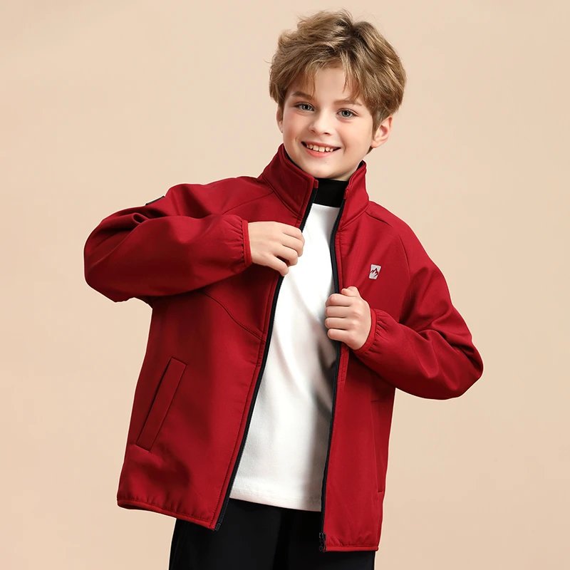 龙之涵 亲子款软软壳防风防水外套 中大童秋冬新款 婴幼儿A类标准 100-185码6色可选