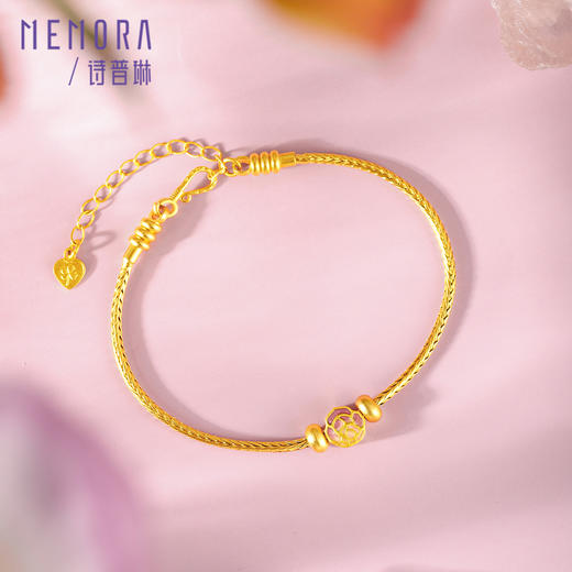 足金荧光玫瑰转运珠 黄金发光花朵转运珠女士礼物MEMORA诗普琳HPE24901（线上专供） 商品图3