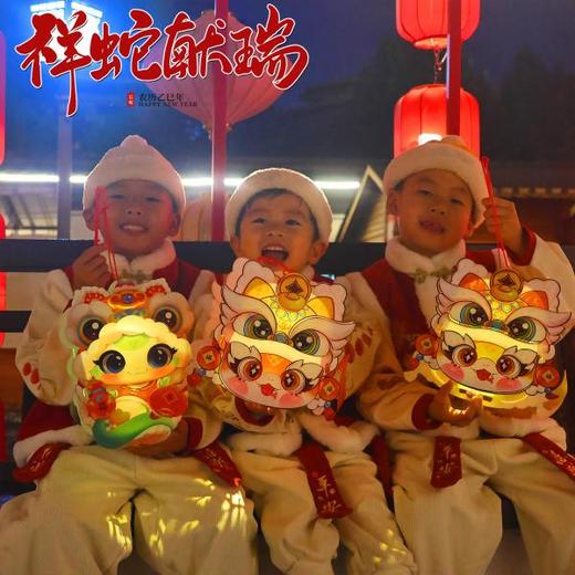 「新年灯笼！三款可选」新款蛇年古风透明灯笼 儿童手工材料包手提发光新款卡通可爱蛇宝宝玩具 商品图1