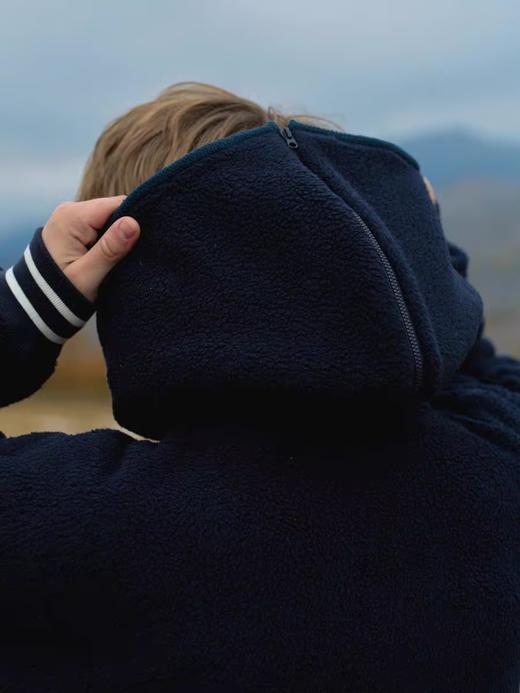 Evistub/E-4DWY1115/重磅摇粒绒复古保暖开合连帽抓绒卫衣 商品图3