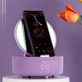 HYUNDAI-多功能无线充化妆镜音箱YH-F166 紫色