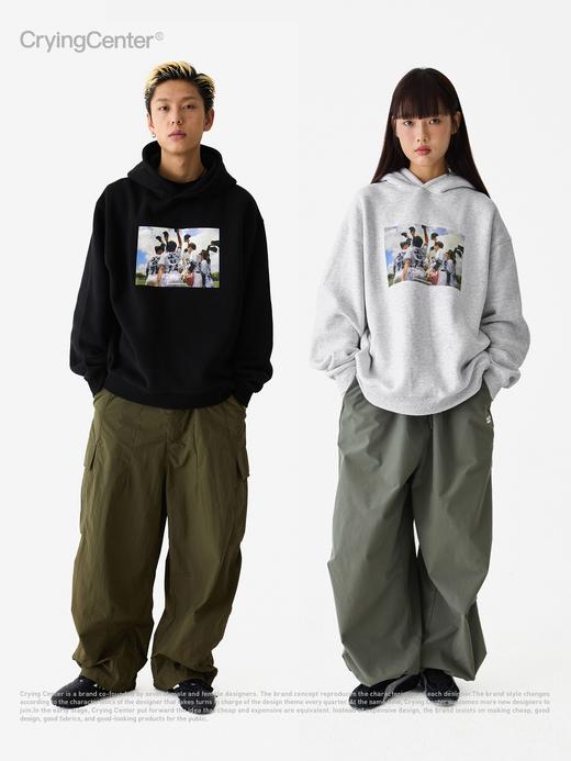 CryingCenter 棒球队合照手写字连帽加绒卫衣 哭喊中心 商品图3