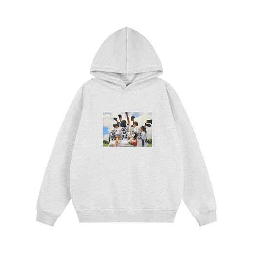 CryingCenter 棒球队合照手写字连帽加绒卫衣 哭喊中心 商品图7