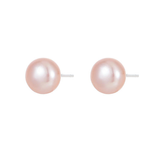 【巧颜】S999银银珍珠天然淡水面包珠耳钉【BF-ES2458】 商品图3