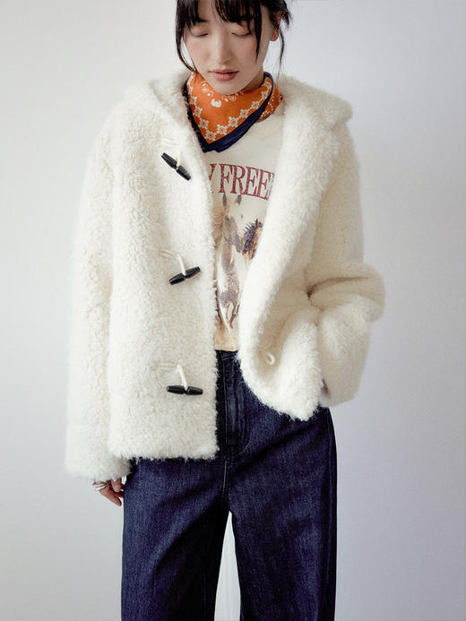 Even Vintage|冬日氛围 软糯蓬松立体圈圈秋冬短款连帽外套 商品图2