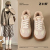 ZHR加绒加厚德训鞋女2024冬季新款保暖防滑休闲鞋复古真皮板鞋女 商品缩略图0