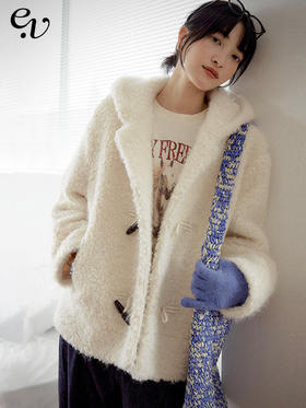 Even Vintage|冬日氛围 软糯蓬松立体圈圈秋冬短款连帽外套