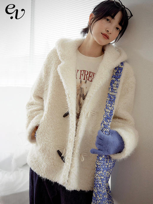 Even Vintage|冬日氛围 软糯蓬松立体圈圈秋冬短款连帽外套 商品图0