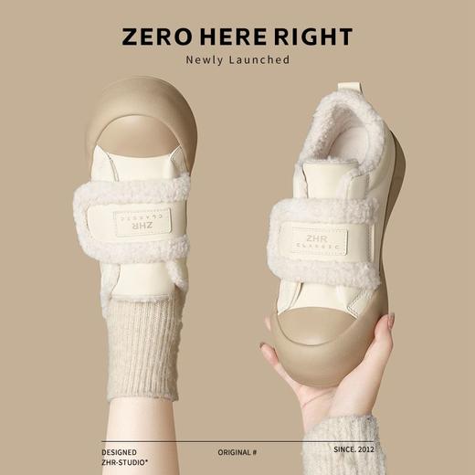 ZHR则则加绒面包鞋女2024秋冬季厚底保暖魔术贴超软雪地靴棉鞋女 商品图4