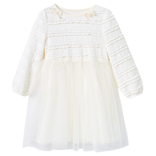 笛莎Deesha 童装女童连衣裙2025春新款芭蕾风弹力蕾丝网纱连衣裙 商品图4