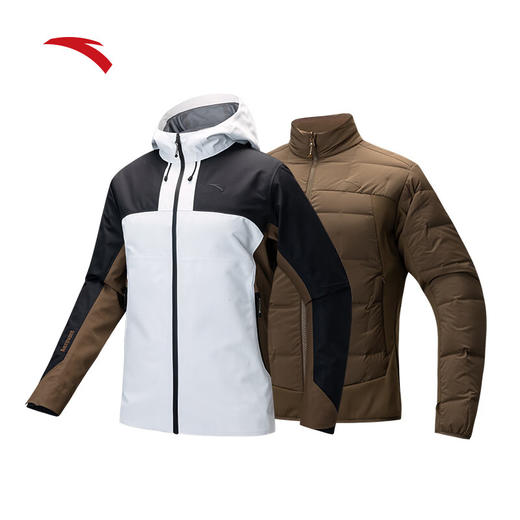 安踏三合一冲锋衣 羽绒内胆女士冬季新款户外登山服两件套162446607 商品图0