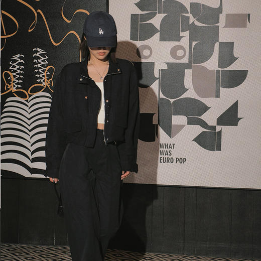 【顺丰包邮】43547 洛诗琳秋季新款韩系气质立领抽绳短款夹克外套10379 商品图4