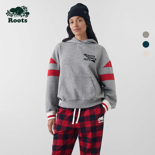 (2件9折)(多色)【Roots】CABIN拼接连帽舒适套头卫衣 女士 商品图0