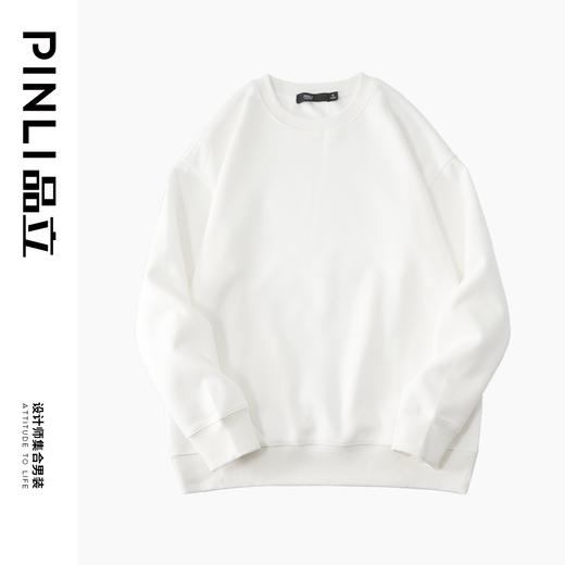 PINLI品立秋装新款纯色套头长袖卫衣男士宽松百搭休闲上衣潮GD223309324 商品图5
