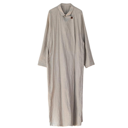 牧衣游原创 进口雨露麻原色风衣新款古朴宽松轻薄文艺长外套 寻野 商品图4