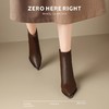 ZHR粗跟短靴2024新款加绒保暖皮靴切尔西女靴法式小短靴ins瘦瘦靴 商品缩略图8