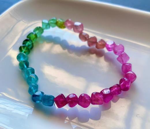 5mm-6mm单圈彩虹原@方糖碧玺手串 商品图0