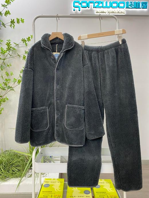 松植屋情侣款加厚泡泡珊瑚绒套装2026冬季男女睡衣保暖家居服棉服 商品图10